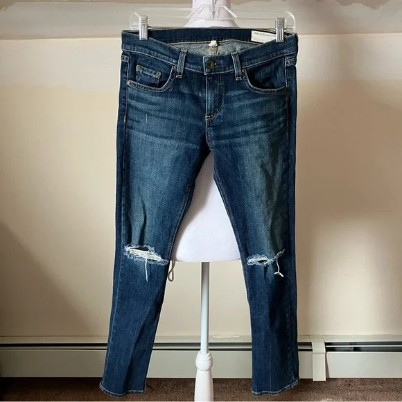 Rag & Bone Burnley Tomboy Distressed Denim Jeans size 26 - Picture 3 of 11
